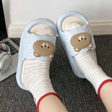 New Summer Cute Fish Design Indoor Home Open Toe Slippers, Soft Sole Comfortable Thick Bottom Non-Slip Sandals - Blue and White - View 3
