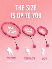 JKSHMYT 47-Inch Plus Size Weighted Fitness Hoop, 24 Detachable Chain Links, Suitable For Women And Beginners - Pink - View 2