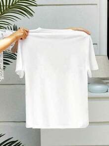 Women's Clothing. Pure Cotton Women's Summer T-Shirt, Stylish Coffee Print Tee, Short-Sleeved Top With Iced Coffee And Sun Print, A Gift For Coffee Lovers. Women's Shirts - 白色 - 查看 3
