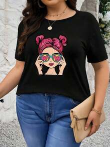Camiseta de manga corta con cuello redondo para mujer, hecha de tela 100% algodón puro, transpirable y que no provoca sudoración, suave y lisa, con una sensación de calidad, adecuada para deportes y fitness, uso diario, vacaciones, oficina, escuela, fiestas y otras ocasiones diversas. - Negro - Ver 1
