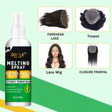 Goiple Waterproof Lace Glue Kit Wig Lace Bond Melting Spray Extra Hold For Lace Front Glueless Adhesive,Includes Lace Melting And Holding Spray,Wig Glue,Adhesive Remover,Rat Tail Comb,  Double Sided Brush,Eyebrow Trimmer,Elastic Hair Band,HD Wig Caps - 38毫升 - 查看 3
