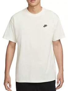 Nike Summer Men's Printed Loose Crew Neck Basketball Sports Breathable Short-Sleeve T-Shirt - Off White - View 1