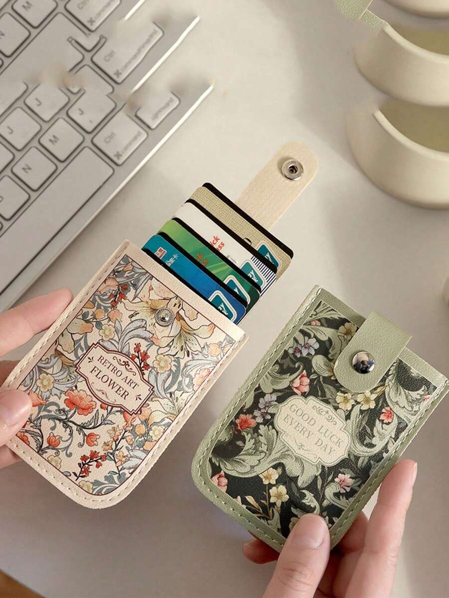 3件套/2件套可伸缩卡包，大容量身份证卡套，创意多卡位设计，防消磁，轻薄小巧卡包 - 彩色 - 查看 1