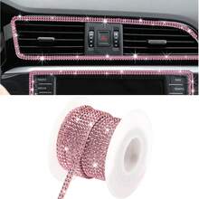 5m/Roll DIY Rhinestone Strip, Suitable For Car Crystal Diamond Decoration, Car Diamond Decoration, Self-Adhesive Diamond Crafts DIY Rhinestone Strip. - Two Rows Of Diamonds - View 8