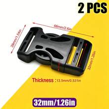 HSDOUBLE 2pcs/Pack 15mm-50mm Plastic Single-Side Adjustable Buckle, Heavy Duty Quick Release Buckle, For Backpack Belt Dog Collar Accessories - Plastic Buckle - View 8