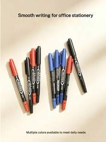 Small Double-Ended Marker, Waterproof, Oil-Proof, Fade-Resistant, Oil-Based Lining, Quick-Drying, Non-Fading, Dual-Tip, Multi-Color Pen, Large-Head Marker For Construction Edging, Fine-Tip Marker, Logistics Marker - Sets - View 4