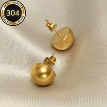 JORELL Women's Plated Stainless Steel Hollow Earrings - Hypoallergenic Earrings Suitable For Sensitive Skin, Minimalist Elegant Hoops For Daily Wear & Parties, Year-Round Jewelry Gift For & Women - Bạc - Xem 3