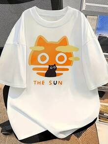 Camiseta de ujer con Estampado de Patitas de Gato - anga Corta y Cuello Redondo - Tejido de Alta Elasticidad 95% Poliéster/5% pandex - Casual para Primavera, Verano y Otoño - Top Ajustado con Diseño de Patitas de Gatito - Prenda Casual y de Capas - avable a áquinaRopa diaria para chicas dulces o estudiantes ,Ropa fresca y sin sudor en verano,Traje de fiesta elegante,T-shirt para damas elegantes,Blusas adecuadas para mujeres con curva, - Blanco - Ver 7