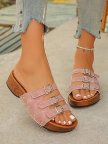 Pink Frosted - Three Rows Of Buckles