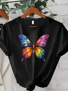 Women's Plus Size Classic Tie-Dye Bohemian Style T-Shirt - Short-Sleeved, Crew-Neck Top In Bright, Multicolored Bohemian Designs, Suitable For Casual Wear In Summer And Autumn, Beach Outfits, Music Festivals, And Everyday Use - Comfortable, Machine-Washable Fabric, A Great Gift For Christmas/Halloween. Bestseller. - 黑色 - 查看 7