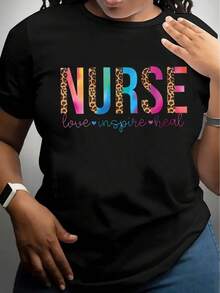 Women's Casual Short Sleeve T-Shirt, 1 Piece, 100% Thick Cotton - Comfortable Round Neck, Soft And Pretty Top - 黑色 - 查看 7