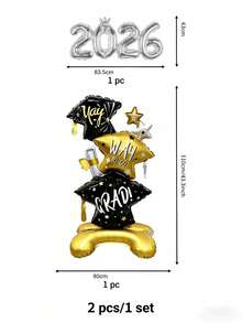 kumozawa 2026 Graduation Party Balloon Set, Prom Decorations 2026, Graduation Gifts, Party Decor, Class Of 2026 - Black Gold - View 7