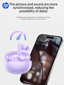 HP蓝牙无线耳机，硅胶材质，可爱入耳式设计，30小时超长续航，兼容苹果、安卓等设备，适合作为万圣节和圣诞节礼物，USB转Type-C接口 - 查看 7