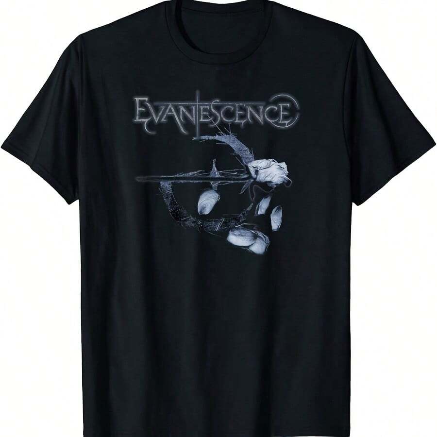 Evanescence Logo Petals T-Shirt - Black - View 1