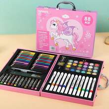 88-Piece Gift Box Art Set With Oil Pastels, Colored Pencils, And Markers. Works On Paper, Fabric, Wood, Glass, Rocks. Perfect For Students & Art Lovers-Great Back-To-School Or Birthday Gift. - Rectangle - View 3
