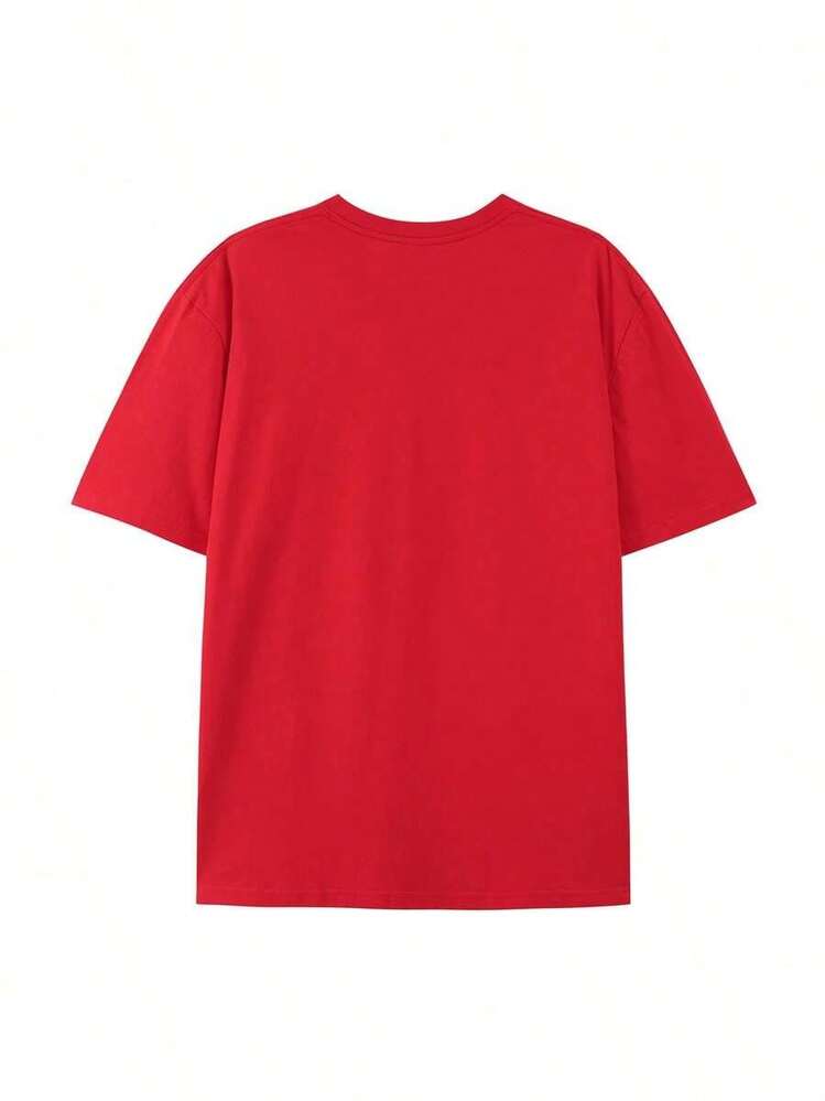 Women's 100% Cotton Short Sleeve T-Shirt - Round Neck, Ideal For Spring, Summer And Autumn - Breathable Casual And Sportswear, Basic Blouse For Everyday Wear And Leisure - [Red] - View 2