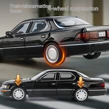 1:24 Alloy Diecast Car Model LS400 Classic Retro Simulation Sound & Light Children Toy Car With Pull Back & Forward Function, Shock Absorbing Tires, Gift For Boys On Holidays & Birthdays - Multicolor - View 5