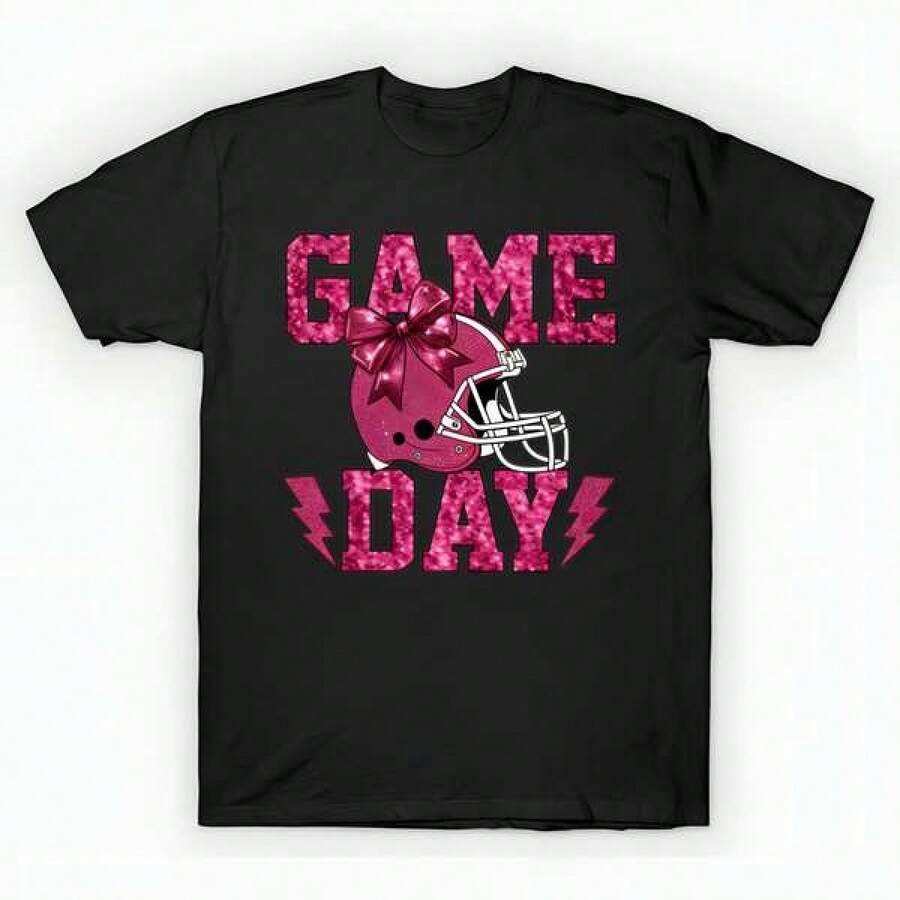 football game day T-Shirt unisex de la de algodón puro de alta densidad de 220 g. C-AmiS-eta activa para mujer de - AL-Godón C-AmiS-eta 16020 % aL-Godón que se A-DAPTA a tu día Apto para todo tipo de perS-onas, ya sean mujeres o hombres Tejido duradero de alta C-Alidad apto para todas las estaciones, suave al tacto pero diseñado para durar Tops transpirables Conjuntos de otoño para mujer Conjuntos de vaC-Aciones para mujer Disfraz de Halloween para mujer - Negro - Ver 1