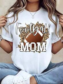 Women's Baseball Mom T-Shirts, Unisex Style, Funny Graphic Tees, Crew Neck, Loose And Casual - Tayzi RY08 - 白色 02 - 查看 7