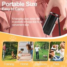 Mini Ultrasonic Dog Bark Deterrent Device - Stop Dog Barking Device For Own Or Neighbor's Dog, Rechargeable Anti Barking Dog Trainer Portable Stop Barking Pet Training Tool - 黑色 - 查看 9