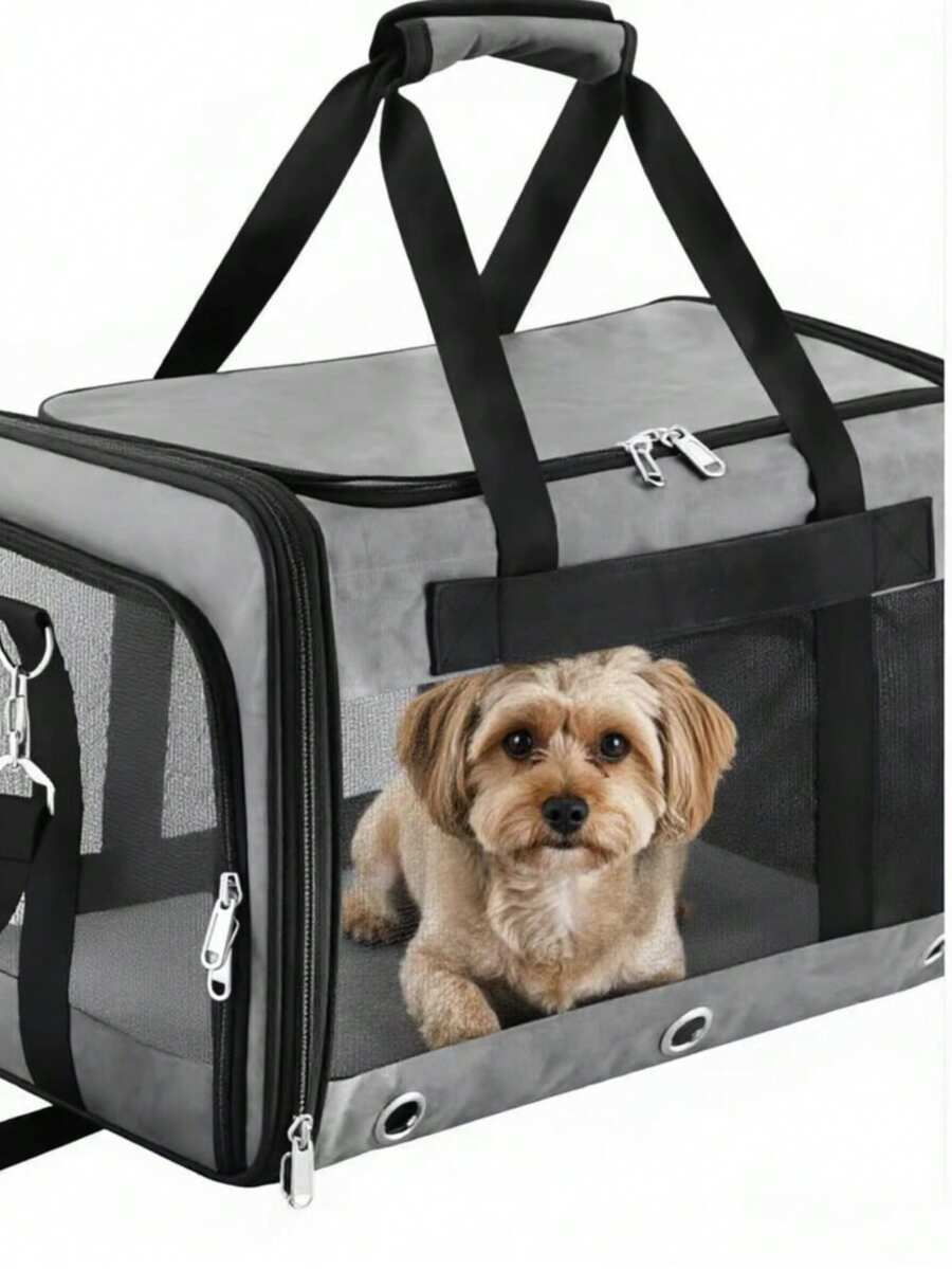 Soft Foldable Cat/Dog Pet Carrier Bag, Portable Car Multi-Function Pet Travel Bag, Suitable For Small Dogs - Multicolor - View 1