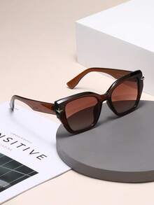 AINII 1pc European And American Cat Eye Frame Women's Fashionable Glasses, Summer Accessories, Hair Accessories, Discounted Prices, Essential For Travel - Multicolor - View 3