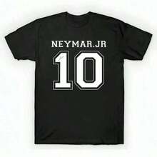 Neymar JR T-Shirt (8) unisex de la de algodón puro de alta densidad de 220 g. C-AmiS-eta uniS-ex 100 % aL-Godón de - Tejido de alta densidad. Apta para todo tipo de perS-onas, ya sean mujeres o hombres. Tejido duradero de alta C-Alidad apto para todas las estaciones, suave al tacto pero duradero. Tops transpirables. Conjuntos de otoño para mujer. Conjuntos de vaC-Aciones para mujer. Disfraz de Halloween para mujer. - Negro - Ver 7