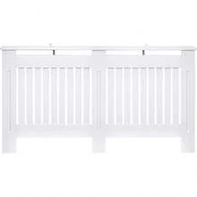 Slatted Radiator Cover Painted Cabinet MDF Lined Grill In White (172L X 19W X 81H Cm) - White - View 7