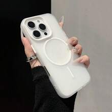 1 chiếc ốp lưng điện thoại sạc không dây từ tính trong suốt cao cấp màu trắng, tương thích với Apple 17, 17 Pro, 17 Air, 17 Pro Max, 16, 15, 14, 13, 12, 11 Pro Max, 16 Plus, cung cấp khả năng bảo vệ trong suốt và thiết kế chống sốc. - trắng - Xem 2