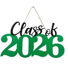 2026 Graduating Class Wooden Plaque, Graduation Party Wall Decoration, Stylish Calligraphy Font Graduation Decorations, With Hanging Cord. 2026 Graduating Class Photo Booth Props, Wooden Graduation Background Decorations, Shiny Graduation Commemorative Plaque Suitable For Bedrooms/Dormitories, Indoor/Outdoor Graduation Ceremony Decorations. - Blue - View 4