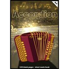 Accordion composer: Sheet Music Book, A4, 128 blank music sheets, composer, write music, composing sheets, professional composing, gift for musician, ... boys, girls, for beginners and advanced, gospel - como en la imagen - Ver 2