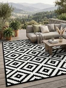 1PC Rug, Carpet, Area Rug, Door Mat, Nordic Modern Classic Geometric Diamond Pattern Outdoor Rug, Suitable For Entrance, Balcony, Garden, Outdoor, Yard, Living Room, All Seasons Soft Machine Washable Rug Mat, Home Decor - Multicolor - View 2