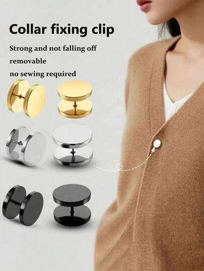 6pcs No-Sew Spiral Buckle Clips -Detachable Metal Cuff Fasteners For Sweaters,Skirts, Trouser Hems | Mixed Colors |Fashionable Decorative Buttons For Collars,Cuffs & Garment Alterations, Clothes Clips,Hem Fixing Accessories, Simple Clip Design,Fabric Clip Halloween Accessories TeachersDay