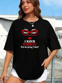 Playera minimalista moderna PAYEAH 1 pieza 100% Algodón Elegante I MATCH ENERGY ¿Cómo Actuamos Hoy? Camiseta de Algodón Grueso Estampada - Negro - Ver 10