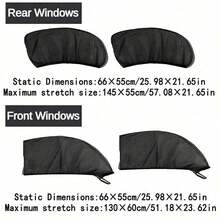 2PCS/4PCS Retractable Car Window Sunshade Net, Transparent Mesh Sun Visor, Heat Insulation Car Accessories - A - View 8