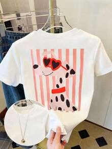 Camiseta de mujer, camiseta de manga corta con gráfico de estilo casual de calle, top de verano lindoPure-Cotton - Blanco 2 - Ver 1