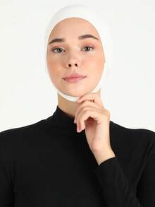 1 pieza Gorro de cuello de seda de leche con correa elástica, gorro turbante ajustable con pelo oculto, multicolor - pañuelo elástico para la cabeza - Ver 6