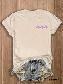 Camiseta con Estampado de Doble Cara "Paraíso Tropical" |     Diseño Exótico de Flores y Palmeras para Amantes de la Playa |     Ropa de Verano y Vacaciones en Mezcla de Algodón Suave - Estilo - Ver 2