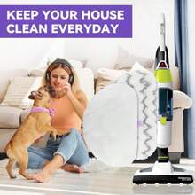 Replacement Mop Pads For  Symphony Pet All-In-One Vacuum And Steam Mop 1132 1543 1652 Series 1252 1543A 1543T 11321 11326 11328 1132A 1132M 1132P 1132Q 1132X 1530 1632 2747A - 2 Scrub + 2 Soft - Bộ 4 món (2 miếng cọ rửa và 2 miếng bông mềm) - Xem 7