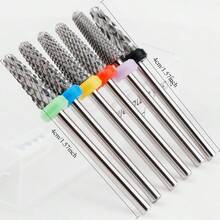 钨钢指甲钻头 4mm 开口头 5 合 1 套装，用于去除指甲死皮、硬茧，锥形，耐用，美甲修脚配件 - 彩色 - 查看 4