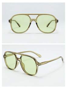 8pcs PC Material Double Bridge Large Frame High Quality Minimalist Stylish Glasses, Suitable For Travel, Vacation, Casual Occasions, Daily Wear - 8pcs - View 4