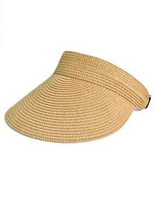 1pc Women's Straw Open Top Sun Hat For USA Mexico Canada World Cup, Foldable And Storable Casual Wide Brim Beach Hat, Essential Summer Outdoor Travel Hat - Multicolor - View 5