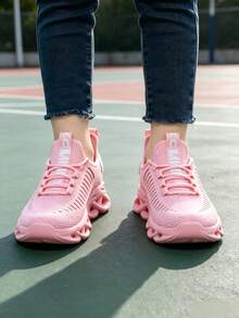 Low-Top Breathable Mesh Lightweight Outdoor Children Sports Running Shoes - Pink - View 5