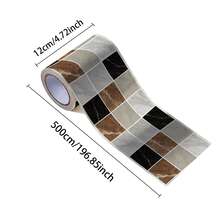 1 Roll Plaid Baseboard Wall Sticker, Self-Adhesive Wall Border Trim, Removable Wallpaper Border, 196.85 Inches Long, Decorative Trim For TV Background, Door Frame, Home Decor, Fashionable Art Style - Border Sticker - View 11