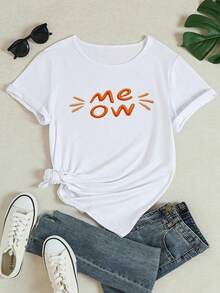 251226SL167 Camisetas Casuales de Manga Corta para Mujer, Cuello Redondo, Tops Casuales de Manga Corta, Cuello Redondo para Primavera, Verano y Otoño - Ropa de Moda para Mujer para Atuendos Casuales, Tallas Estándar B1, Camisetas de Cuello Redondo - Blanco - Ver 2