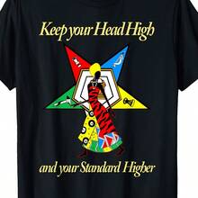 OES Keep Your Head High Standard Higher Order Eastern Star T-Shirt - Black - View 1