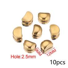 10 hạt đệm bằng thép không gỉ 304 mạ vàng 18K, hình trái tim/ngôi sao/hình tròn, thích hợp để tự làm trang sức. - hạt cườm - Xem 9