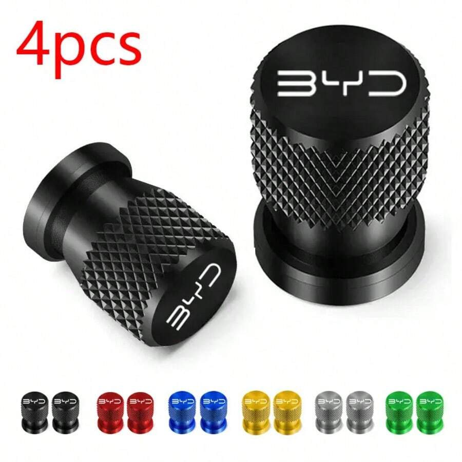 Bộ 4 nắp van lốp xe ô tô, 4 chiếc, nắp van lốp cho các dòng xe BYD Atto 3, Yuan Plus, Yuan UP, Song Plus, Seal Dolphin, Seagull, Sealion, Shark - Đa năng - Xem 1