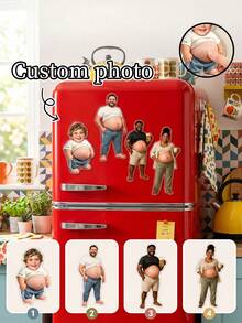 1pc Custom Funny Big Belly Photo Magnet, Personalized Acrylic Fridge Magnet With Die-Cut Design, Pregnancy Gifts, Bachelor Parties & Kitchen Decor, Funny Family Kitchen Decor Magnet, Funny Beer Belly Dad Gift Magnet, Funny Beer Belly Magnet - Multicolor - View 2