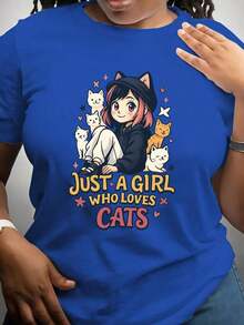 Summer Top - A Must-Have For Cat Girls - Featuring A Beautiful Anime-Style Girl Surrounded By Cute Feline Companions And A Catchy Slogan - A Breathable And Comfortable Top, Perfect As A Gift For A Best Friend And A Must-Have For Spring, Summer, And Fall. Women's Clothing, Short-Sleeved Top. 180g 100% Cotton - 白色的 - 查看 11